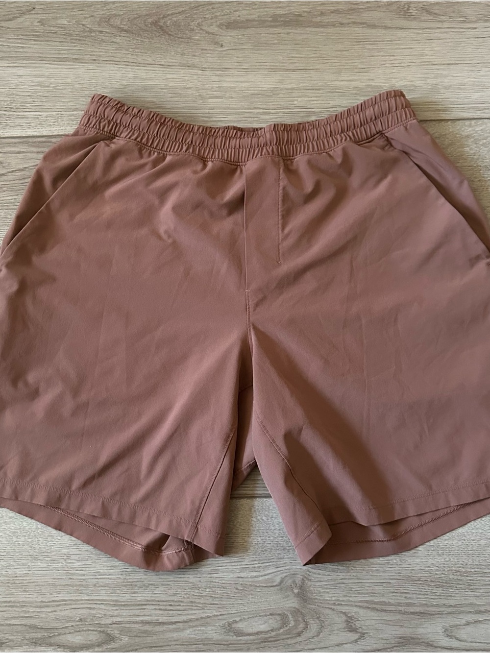 Lululemon Pace Breaker 7" Lined Shorts Mens Large Brown Red Athletic Gym Run BJJ